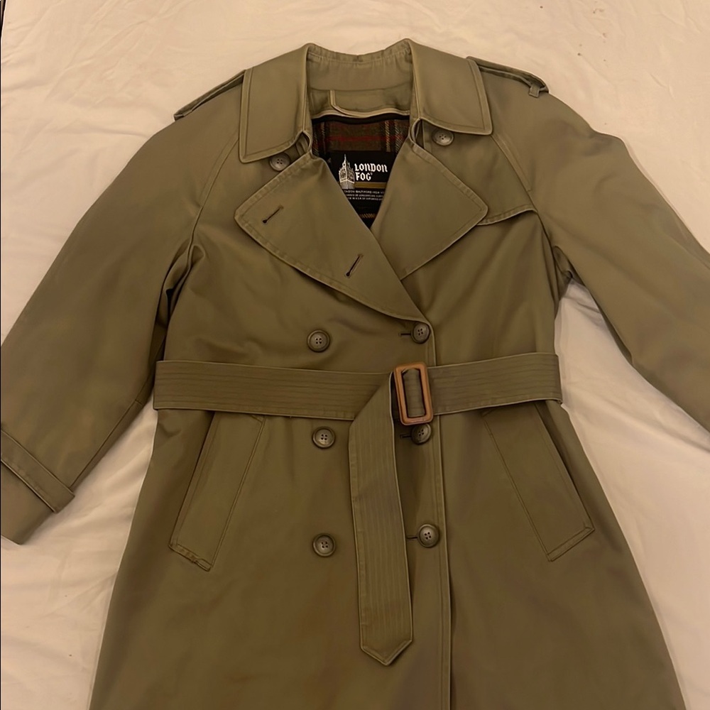 London Fog Women's Olive Trench Coat